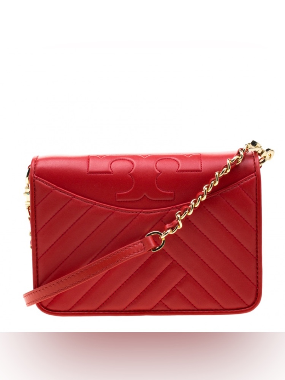 Tory Burch Red Quilted Leather Crossbody Bag **NO STRAP**